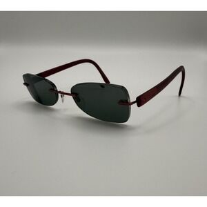 Silhouette 7608 40 6054 Titanium Red Rimless Eyeglasses Frames 17 135 Austria